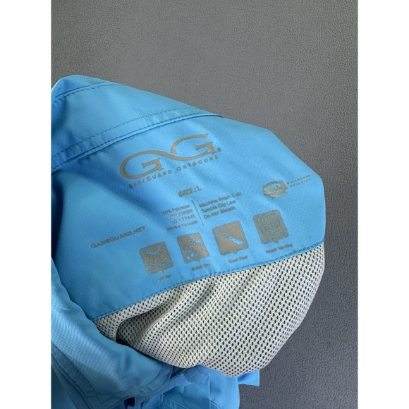GameGuard Shirt Mens Large Blue Vented Microfiber Performance Fishing UPF New - Picture 7 of 7